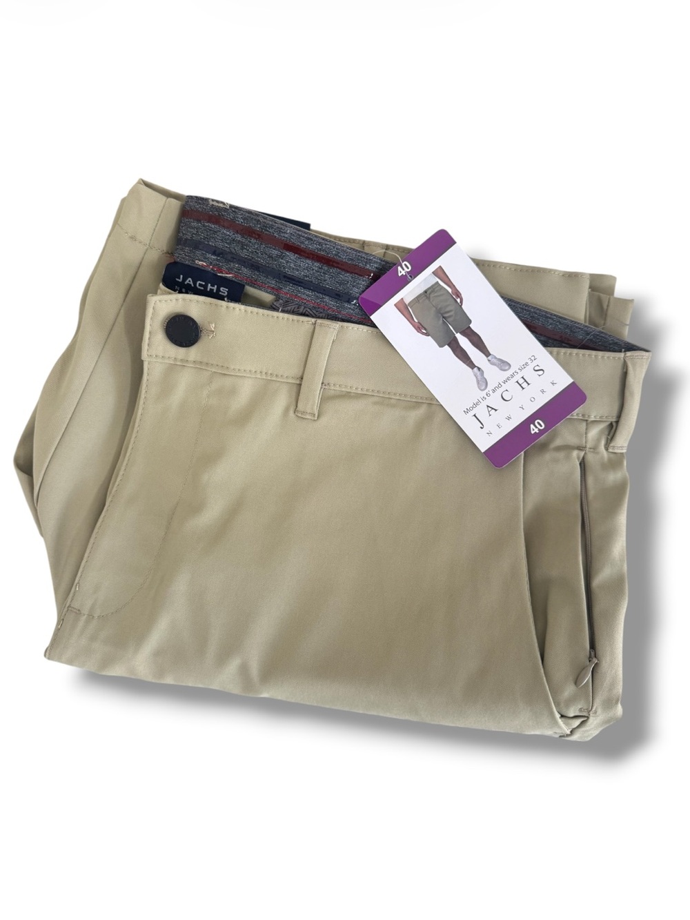 Jachs NY Performance Tech Shorts Beige Size 40